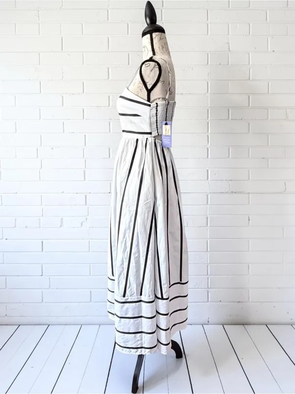 Striped Smocked Back Spaghetti Strap Maxi Sundress Size Small NWT - Image 5