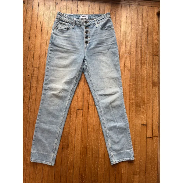 PAIGE Sarah Slim Jeans Womens Size 28 Light Wash Button Fly Cropped Leg - Image 2