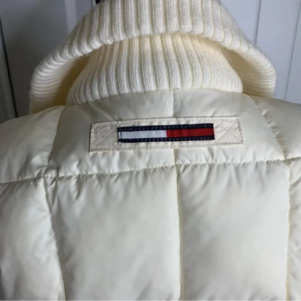 Vintage 90s Tommy Hilfiger Ski Team USA white puffer insulated jacket size large - Image 6