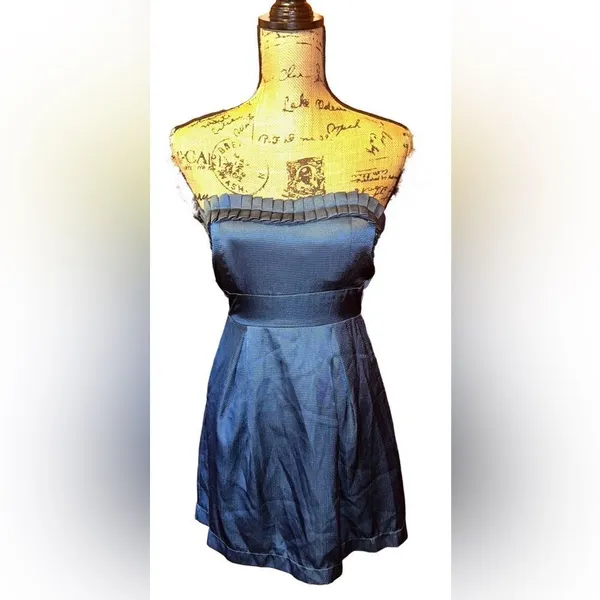 Forever21 Blue Strapless Sweetheart Mini Dress, Size S - Image 2