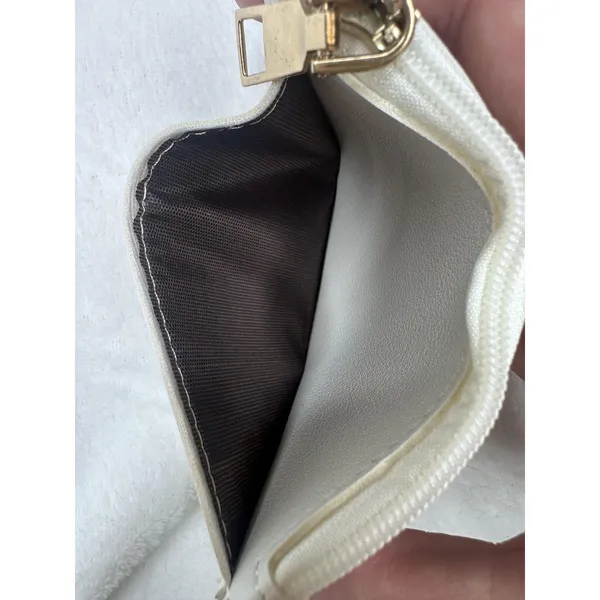 Source Unknown Card Wallet Womens One Size White Faux Leather Zip Around Credit Card Holder - Image 4