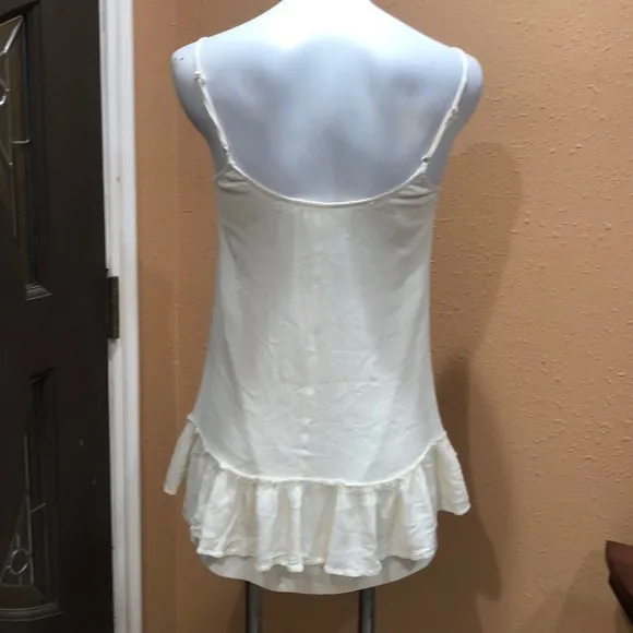 En creme beige ruffled blouse Blue Size XS - Image 3