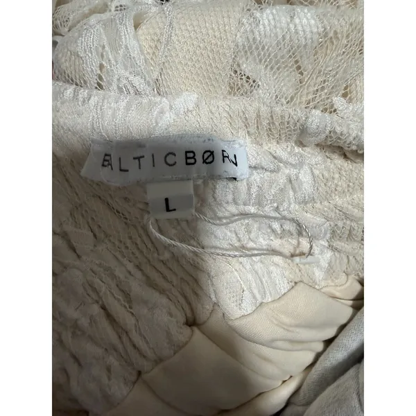 Baltic Born‎ Cozette Lace Gown White Nude Maxi Wedding Romantic Women's Size L - Image 11