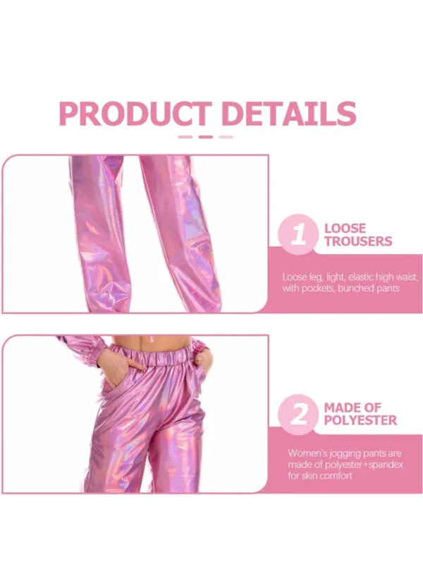 NEW Holographic Disco 80’s Hip Hop Pants M - Image 5