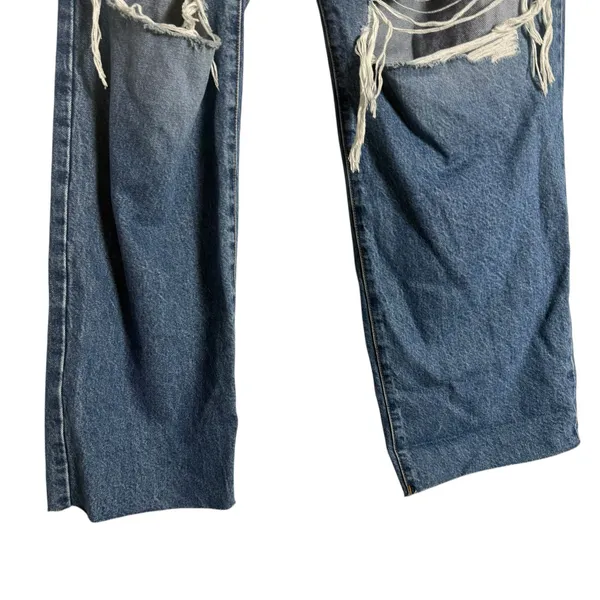 Good American Good 90's Loose Jean Distressed Indigo Size 16 - Image 9