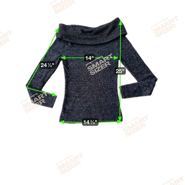 Cache Off-Shoulder‎ Cowl Neck Knit Metallic Sweater Small Black Gold Stretchy - Image 8