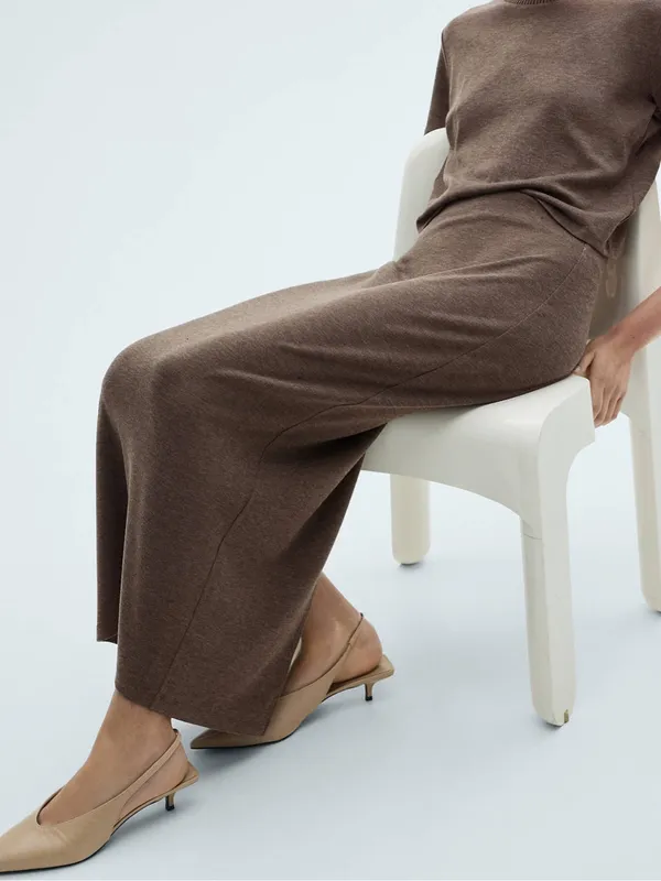 Mango MNG - NWT Brown Knit Maxi Skirt Pencil Style - Image 5