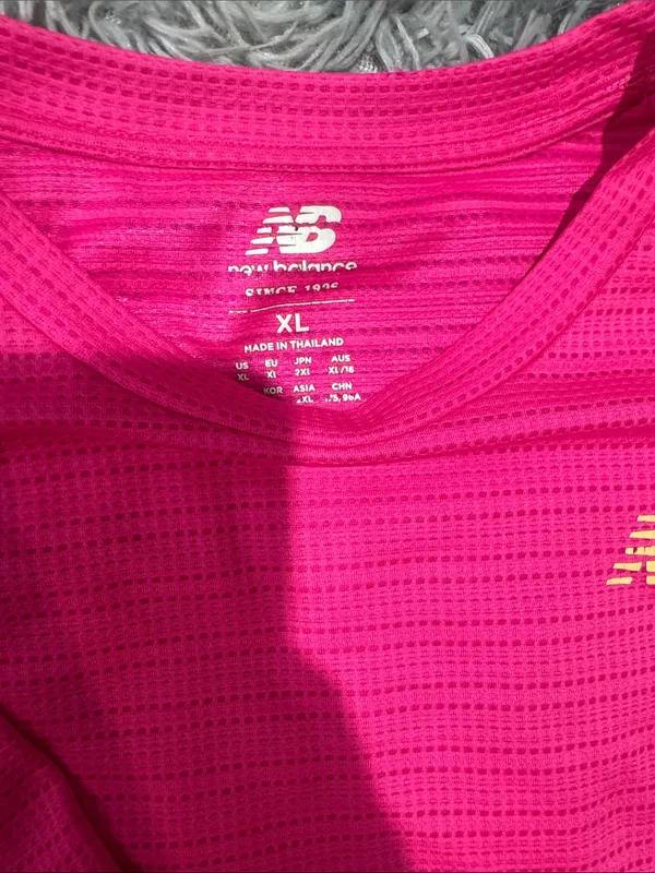 New Balance Hot Pink Short Sleeve Athletic Tee - Image 2