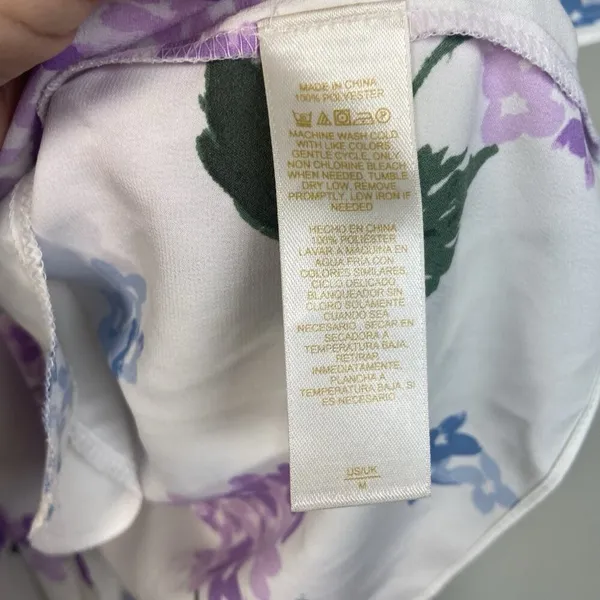 Kate‎ Spade White Floral Robe Women’s Size M Medium Bridal Wedding Casual Short - Image 8
