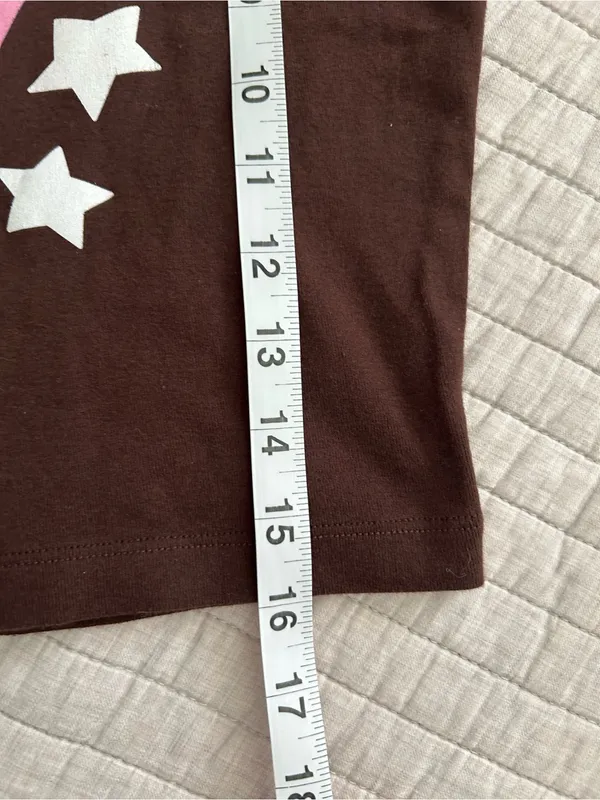 Los Angeles apparel brown rib cotton pi phi heart graphic, baby Tee cropped - Image 6