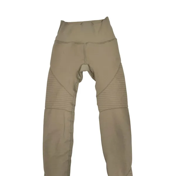 Alphalete Womens XS Moto Ribbed‎ High Waisted Leggings Taupe Brown Athletic 23in - Image 5