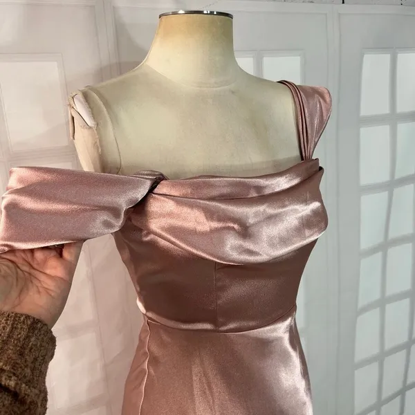 Birdy Grey English Rose Mia Shiny Satin Convertible Bridesmaid Dress Size XS - Image 4