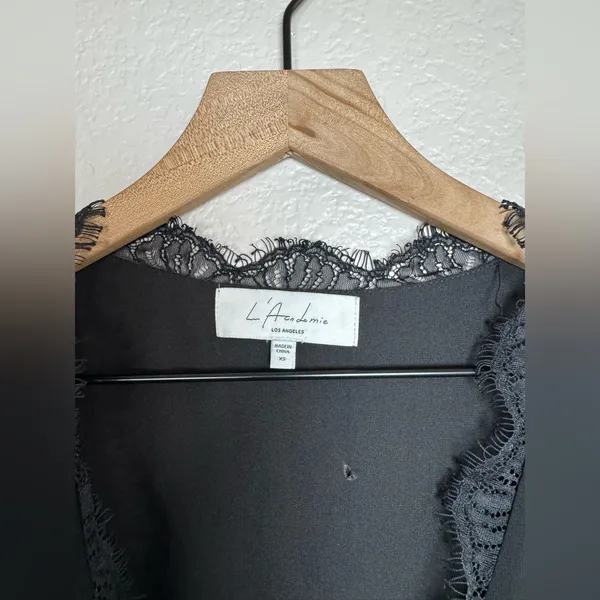 L’Academie Jade Wrap Lace Edge Mini Black Dress Revolve size XS $200 - Image 10
