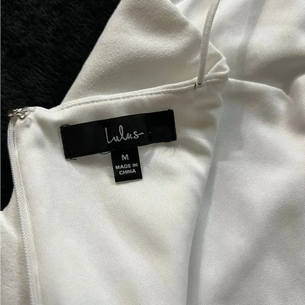 Lulus Party for Two Ivory‎ Asymmetrical Bodycon Mini Dress White Size Medium - Image 5