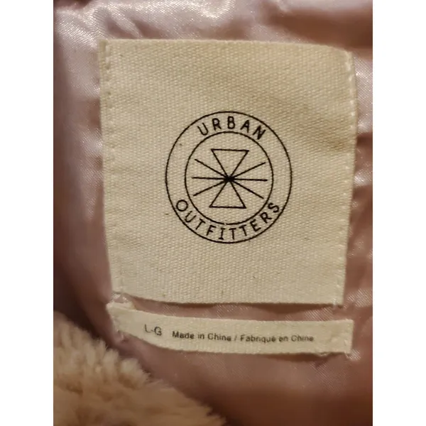 Urban Outfitters Light Pink Teddy Bear Zip Up Sherpa Fleece Women Size L Jacket - Image 8