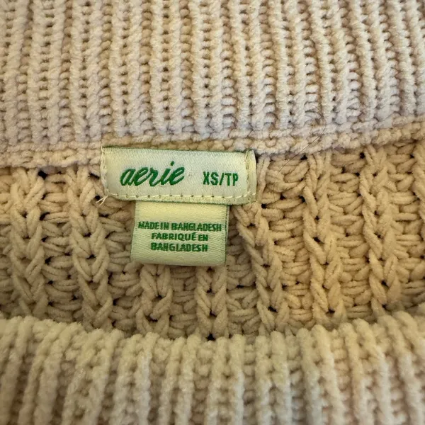 Aerie Women’s Oversized Crewneck Sweater Size XS Light Purple Pink Comfy Cozy - Image 4
