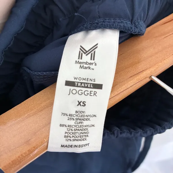 Member's Mark Lot of 2 Travel Joggers Beige Navy Blue Womens XS - Image 9