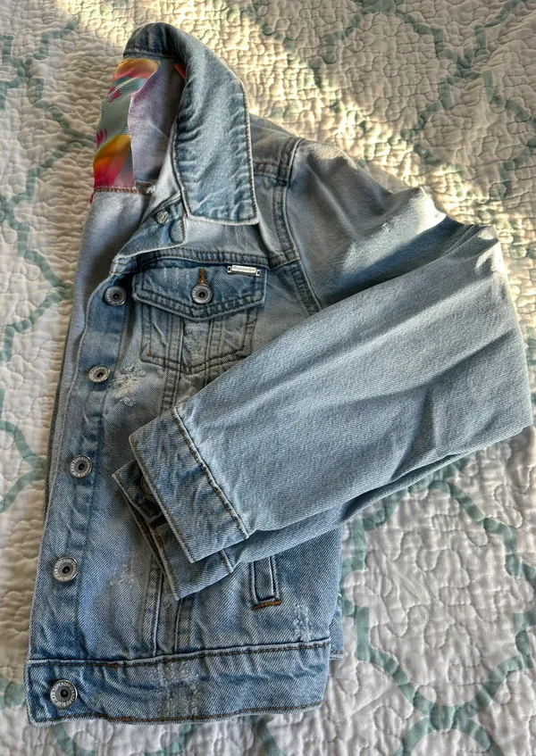 Super dry Distressed Denim Jacket  - Image 5