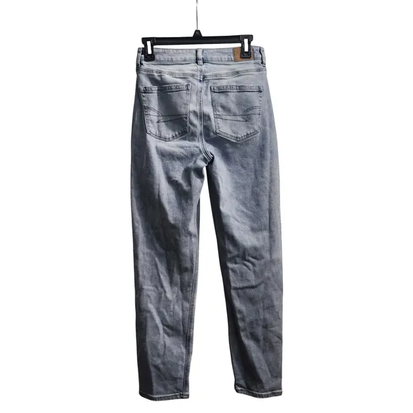 American Eagle Mom Jeans High Waisted‎ Light Wash Denim Stretch Womens 4 - Image 3