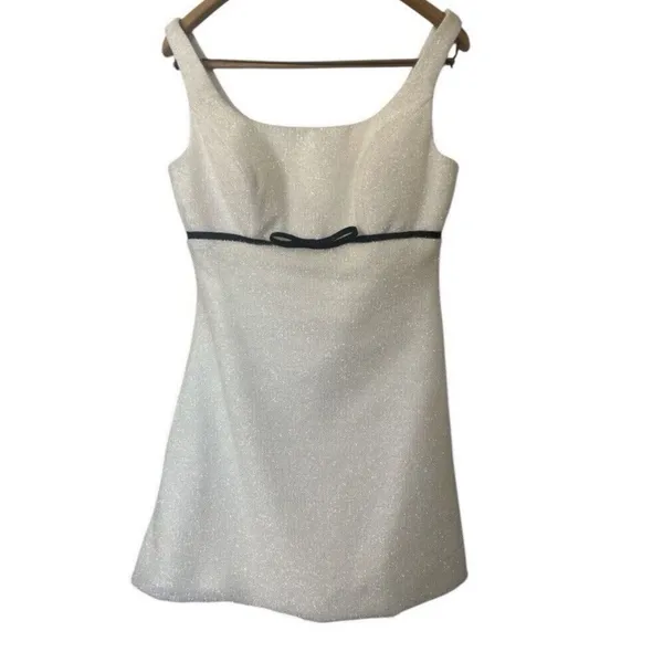 Amelia Couture White Sparkling Knee Length Formal‎ Gown Cocktail Dress Size 12 - Image 2