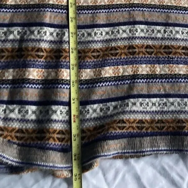 Free People Mini Sweater Dress Gray Fair Isle Nordic Tunic Wool Blend Sz Medium - Image 11