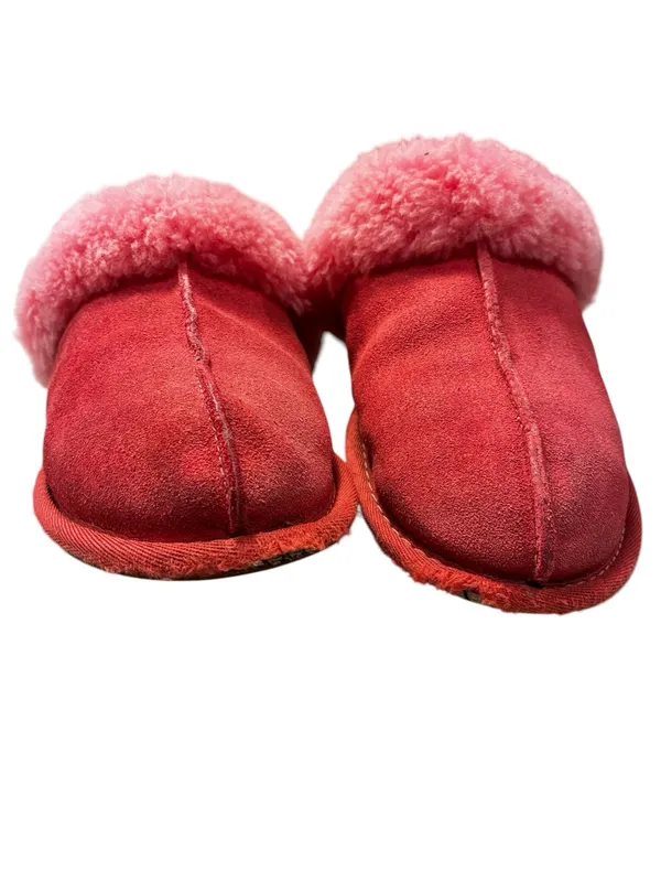 UGG Women's Pink Suede Shearling-Lined Slip-On Slippers - Image 3