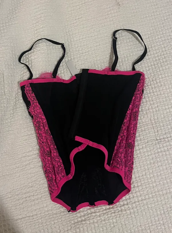 Urban Outfitters Modern Love Corset In Pink And Black - Image 3