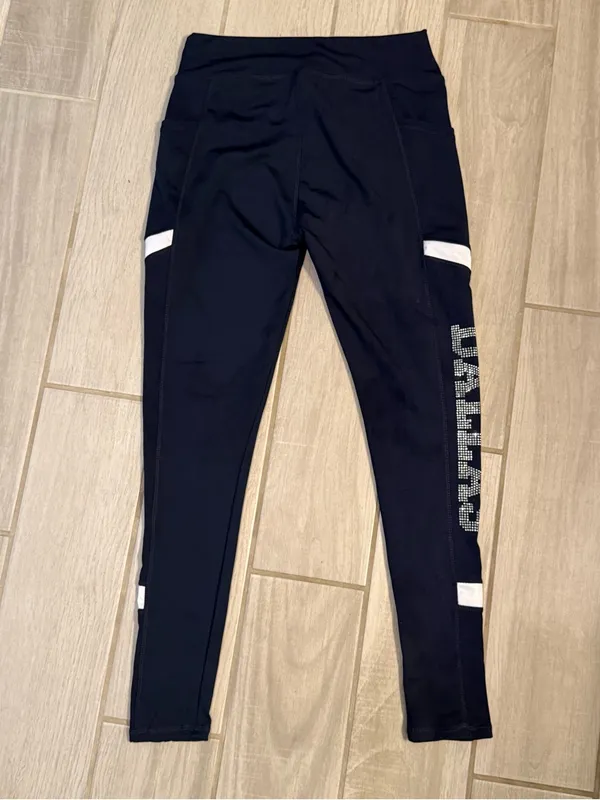 High-Waist Navy Leggings with Side Pocket and 'DALLAS' Detail - Image 5