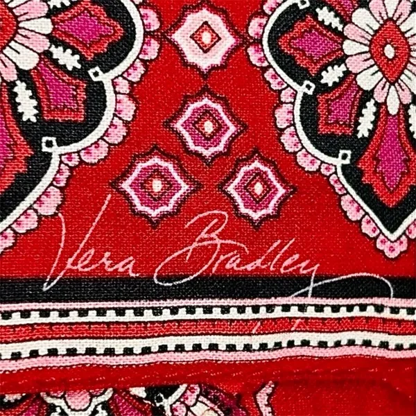 Vera Bradley Frankly Scarlet Red‎ Pink Quilted Messenger Bag Laptop Tote Boho - Image 10