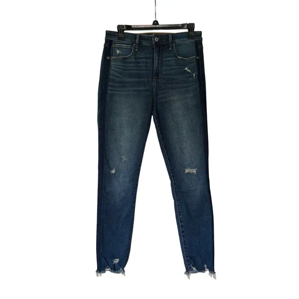 Abercrombie & Fitch Simone High Rise Ankle Skinny Jeans Blue Distressed Size‎ 8R - Image 2
