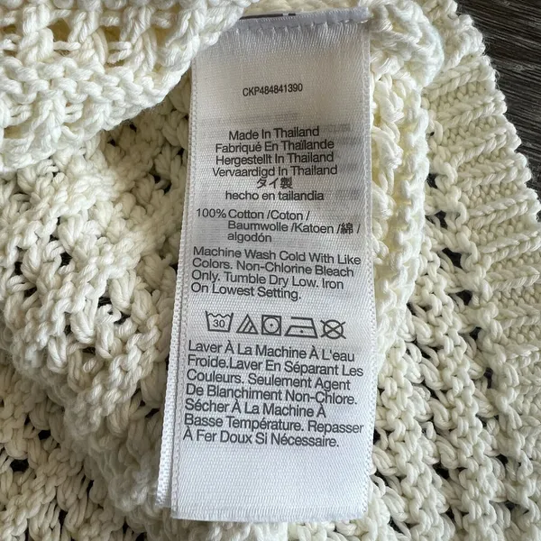 Madewell Crochet Knit Sweater Top Small White Sleeveless Flaw - Image 4