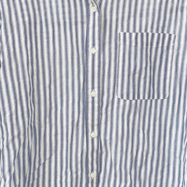 a.n.a Button-Up Blouse Striped Medium Long Sleeve - Image 4