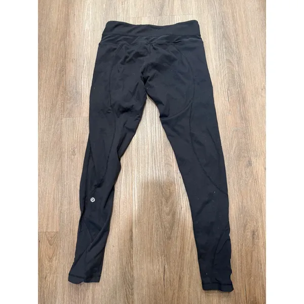Lululemon Black‎ Running Leggings with Zipper Pockets Mid Rise Athletic Tights - Image 3