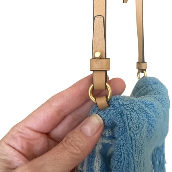 Tory Burch Terry Phone Crossbody Blue Fringe Mini Bag‎ - Image 11