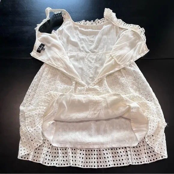 Lulus Make‎ a Wish White Eyelet Ruffled Mini Dress MEDIUM - Image 9
