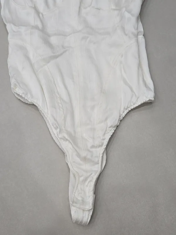 Zara White Satin Corset Bodysuit Size XS - Image 4