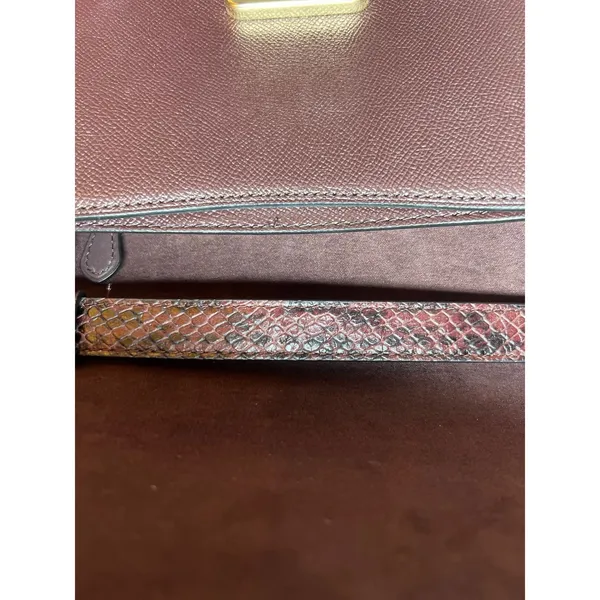 Coach C6777 Snake Embossed Cross Body Metallic Cherry Oxblood Pebbled Leather‎ - Image 8