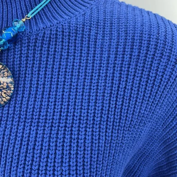 Magaschoni small royal blue knit turtleneck sweater - Image 2