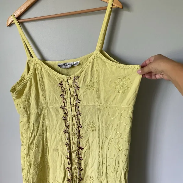 Henna Vintage Embroidered Boho Max Dress Sleeveless 100% Rayon Women's Size 1X - Image 4