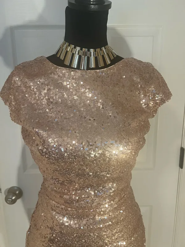 Mother of the bride rose gold dress - Image 2