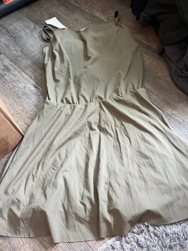 NWT Halara size L, draped backless, g-hook, 2-in-1 side pocket mini dress - Image 7