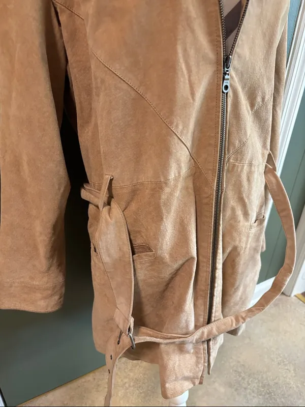 Together Tan Hooded Trench Coat Size L - Image 3