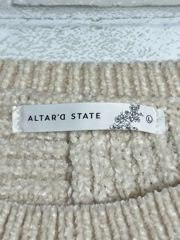 Altar’d State Cozy Cream Textured Knit Women's Sweater size Large - Image 5
