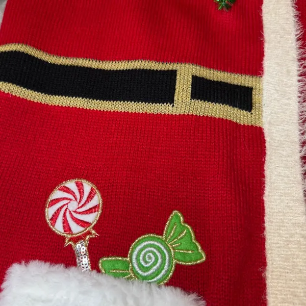99 Jane Street Womens Size XL Christmas Santa Vest Red Candy Pocket Open Front - Image 11