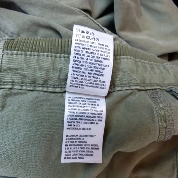 American Eagle Cargo Pants Womens 12 Green High Rise Wide Leg Stretch Utility - Image 13