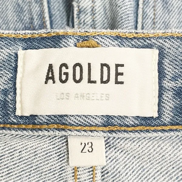 AGOLDE 90s Crop Mid-Rise Loose Straight Jeans Medium Wash Size 23 Organic Denim - Image 10