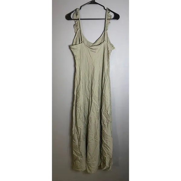 And Now Crushed Oregano Sleeveless Ruffle Maxi Dress Size Large NWT - Image 5
