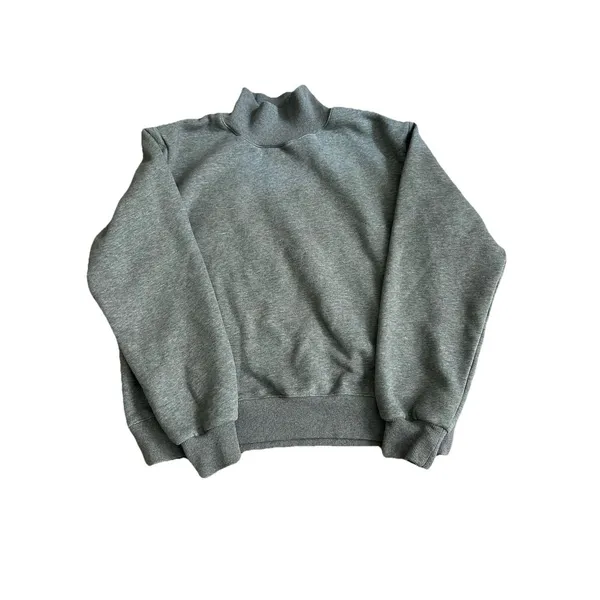 Parke Stormy Grey Turtleneck Sweatshirt S/M Minimalist Capsule Fleece - Image 6