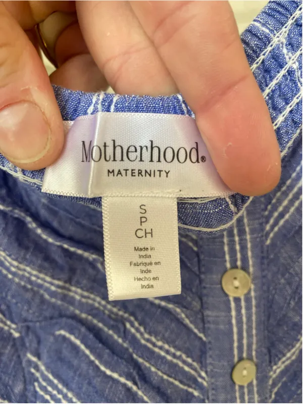 Motherhood Maternity Periwinkle Striped Mini Sundress Beachy Boho Nantucket Chic - Image 5