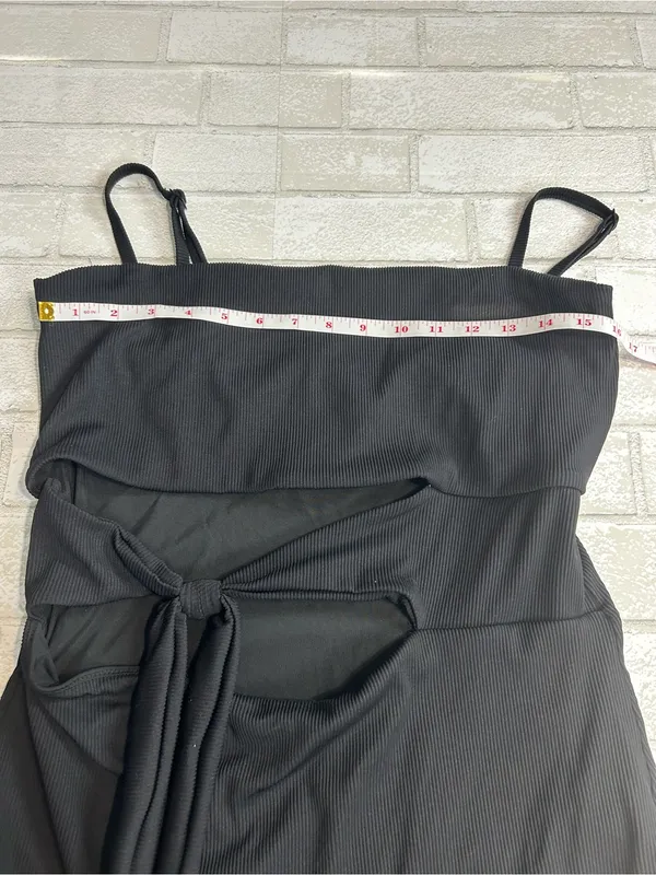 Aerie Ribbed Black One-Piece Swimsuit with Front Tie Size XXL Long - Image 6